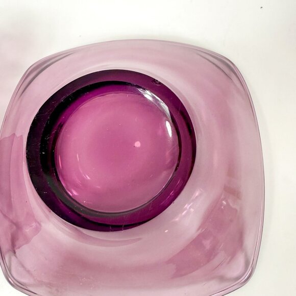Viking Epic Amethyst Purple Glass Square Bob Bon and handkerchief Bowls - Picture 7 of 7